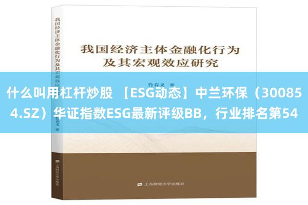 什么叫用杠杆炒股 【ESG动态】中兰环保（300854.SZ）华证指数ESG最新评级BB，行业排名第54