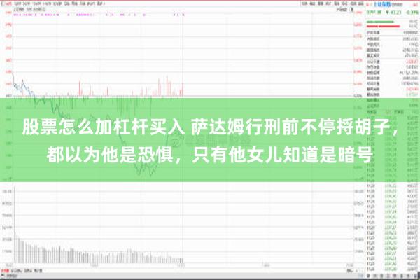 股票怎么加杠杆买入 萨达姆行刑前不停捋胡子，都以为他是恐惧，只有他女儿知道是暗号